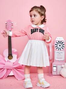 SHEIN Baby Mädchen 2 in 1 Kleid mit Buchstaben Grafik,