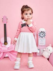 SHEIN Baby Mädchen 2 in 1 Kleid mit Buchstaben Grafik,