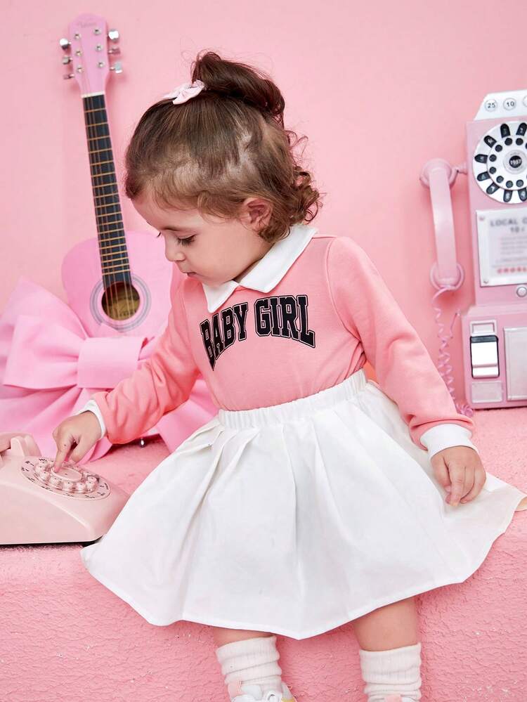 Baby Girl Letter Graphic 2 In 1 Dress