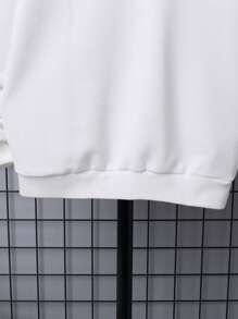 SHEIN Cậu bé Tween Thư được vá Áo len & quần - Đen và trắng - Xem 5