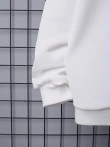 SHEIN Cậu bé Tween Thư được vá Áo len & quần - Đen và trắng - Xem 6