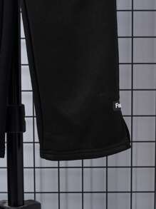 SHEIN Cậu bé Tween Thư được vá Áo len & quần - Đen và trắng - Xem 7