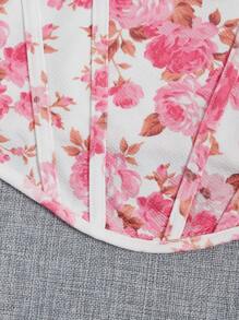 SHEIN VCAY Floral Print Square Neck Tank Top - Multicolor - View 5