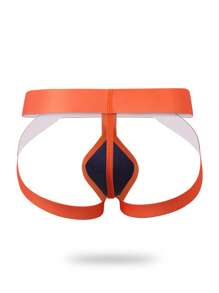 男士撞色防護三角褲 - 橘色 - 查看 2