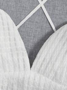 SHEIN VCAY unicolor Top de tirantes crop & Shorts - Blanco - Ver 4