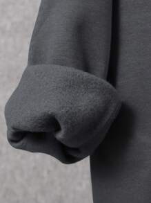 Cậu bé Tween Khẩu hiệu & Hình ảnh áo có mũ Lót nhiệt Áo nỉ - Xám - Xem 9