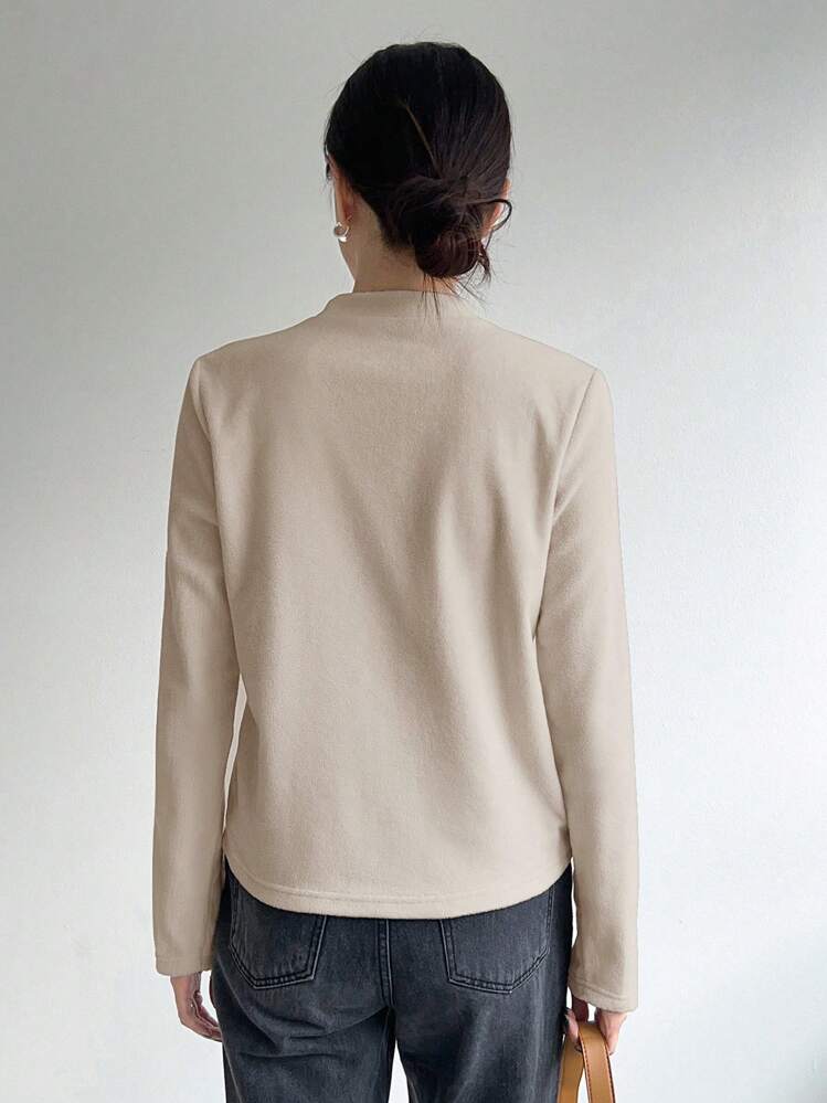 DAZY רקמה מכתב קז'ואל חולצת טי - משמש - ראה 2