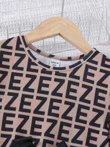 SHEIN Tween Girl Allover Print Ruffle Trim Bow Front Dress - Multicolor - View 3