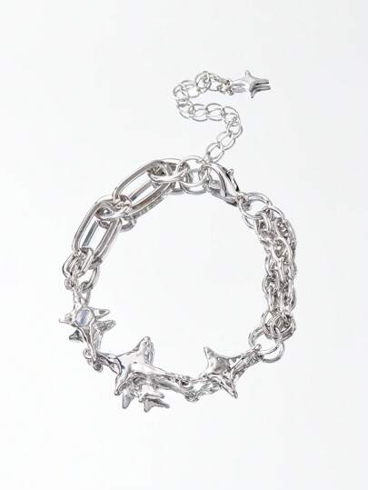 SHEIN ICON Pulsera de cadena con diseño de estrella