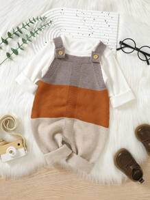 嬰兒女童拼色針織連身衣（不包含T恤） - 彩色 - 查看 1