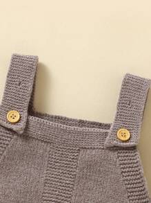 嬰兒女童拼色針織連身衣（不包含T恤） - 彩色 - 查看 4