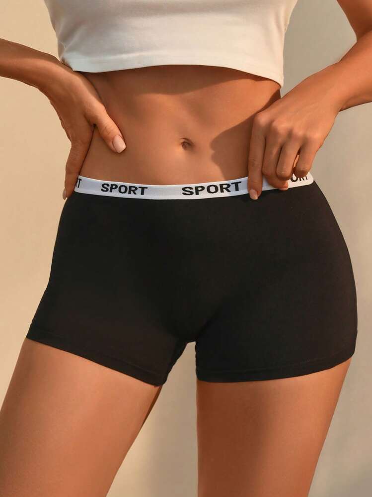 SHEIN 3入組字母織帶腰帶腰平角褲 - 彩色 - 查看 6