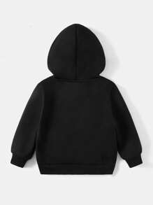 SHEIN 男小童標語和卡通圖案連帽衫