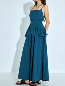 Solid Tie Side Cami Dress