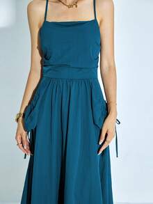 Solid Tie Side Cami Dress