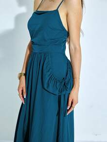 Solid Tie Side Cami Dress