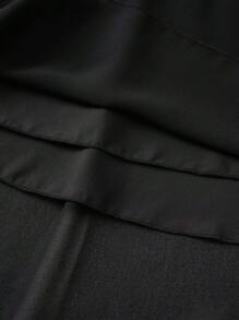 SHEIN Unity Floral Embroidery Lace Up Front Dress - Black - View 7