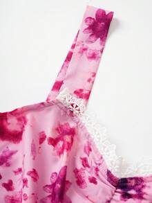 SHEIN Unity Floral Print Ruched Ruffle Hem Cami Dress - Multicolor - View 3