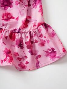 SHEIN Unity Floral Print Ruched Ruffle Hem Cami Dress - Multicolor - View 6