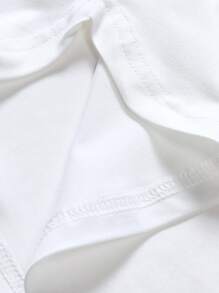 Manfinity Homme 1pc Loose Fit Men's Slogan Graphic Round Neck T-Shirt - White - View 3