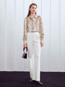 MOTF PREMIUM SNAKESKIN BUTTON-UP SHIRT