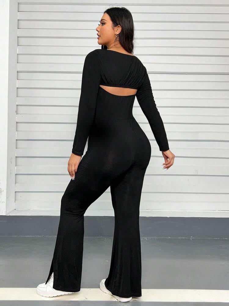 Plus Solid Tube Jumpsuit & Bolero