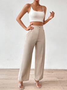 Chiquease High Waist Wide Leg Suit Trousers