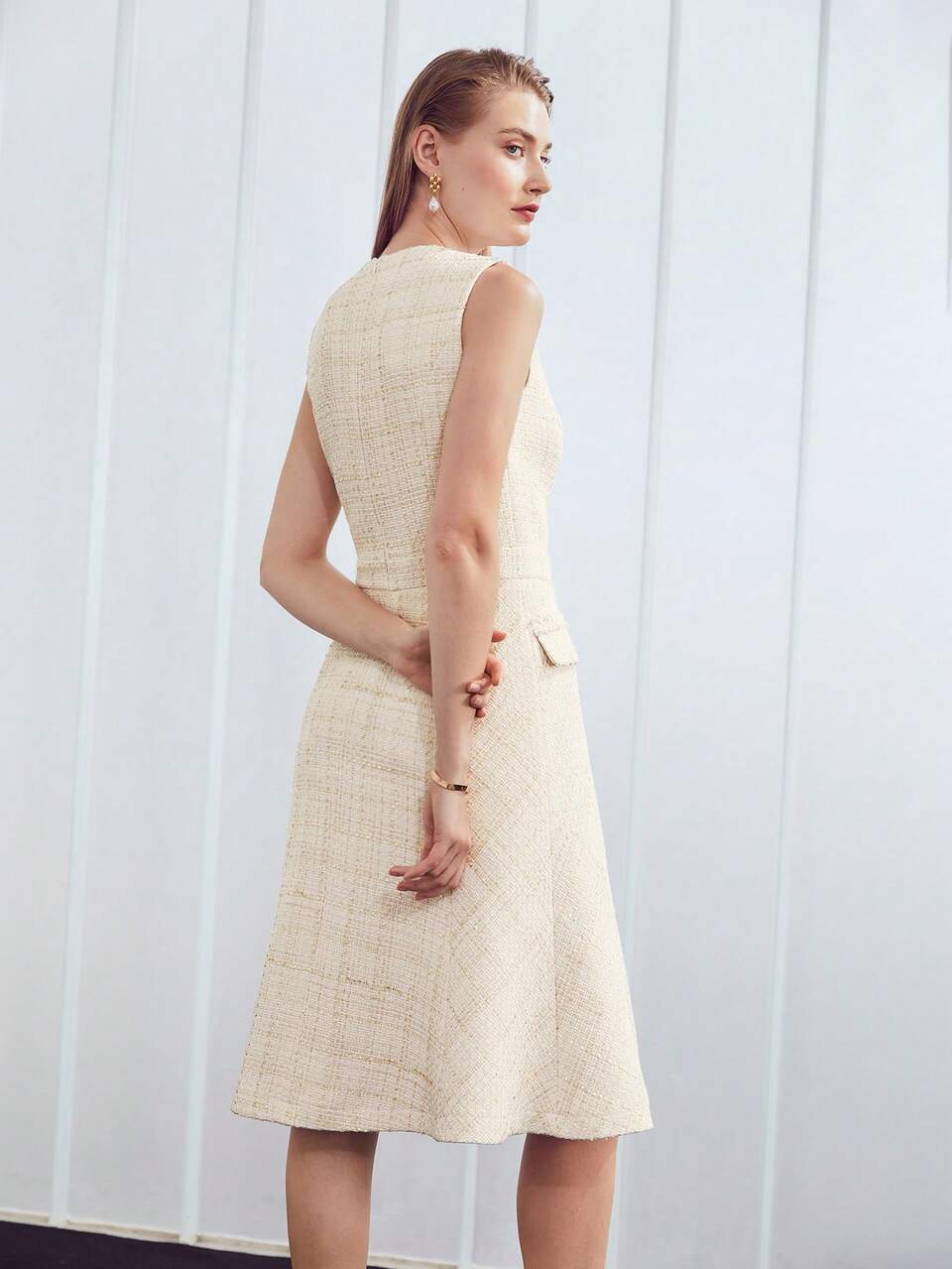 TWEED MIDI DRESS