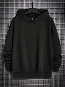 Manfinity Men's Hooded Sweatshirt With Cartoon Print - Black - View 2
