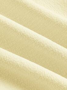 SHEIN MOD Chất rắn Nút phía trước Halter Neck Đầm - Màu vàng - Xem 3