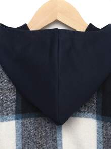 SHEIN 男小童格紋印花連帽花呢外套 - 彩色 - 查看 5