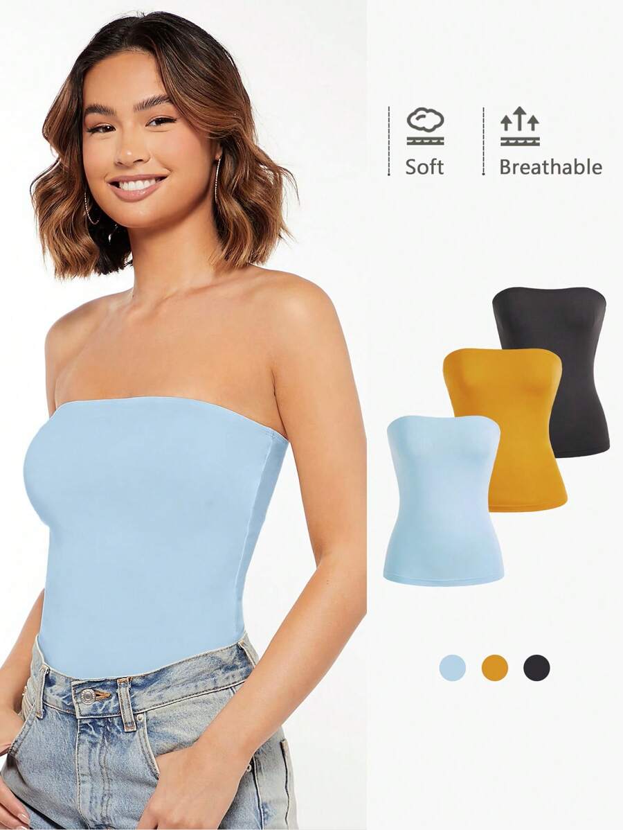 SHEIN BASICS Women Tops - Baby Blue - View 1