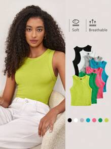 SHEIN BASICS 1pc Solid Slim Tank Top