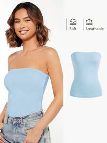 SHEIN BASICS Women Tops - Baby Blue - View 6