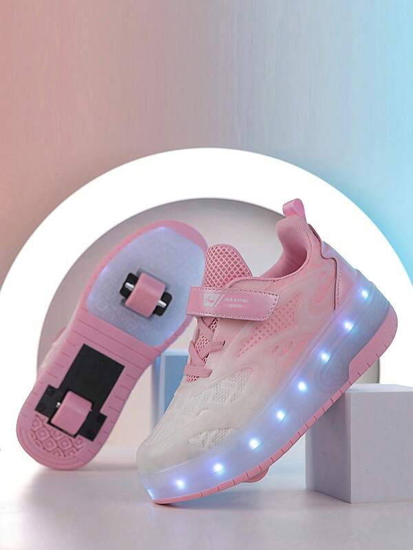 Girls' Four Seasons Double Wheel Roller Skate Shoes SHEIN USA