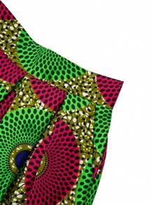 Circle Print Flare Skirt - Multicolor - View 3