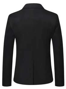 Marvello Homme Men Plus Solid Single Button Blazer - Black - View 2
