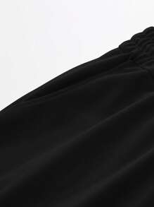 Manfinity Homme Men Letter Graphic Striped Trim Tee & Drawstring Waist Shorts