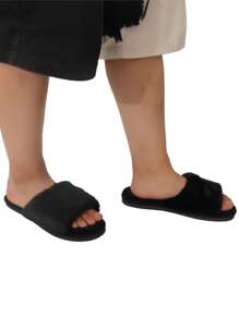 Nam Dép đi trong nhà , Trong nhà Chống trượt Dày Đế Có thể điều chỉnh Thoải mái Ấm áp Dép đi trong nhà - màu đen - Xem 2