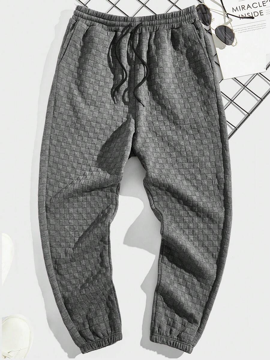 GENTILAND 男士腰部抽繩衛褲 - 灰色 - 查看 1