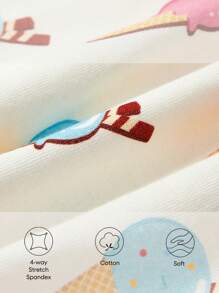 Cozy Pixies Baby Girl Ice Cream Print Contrast Trim Sweatshirt - Multicolor - View 7