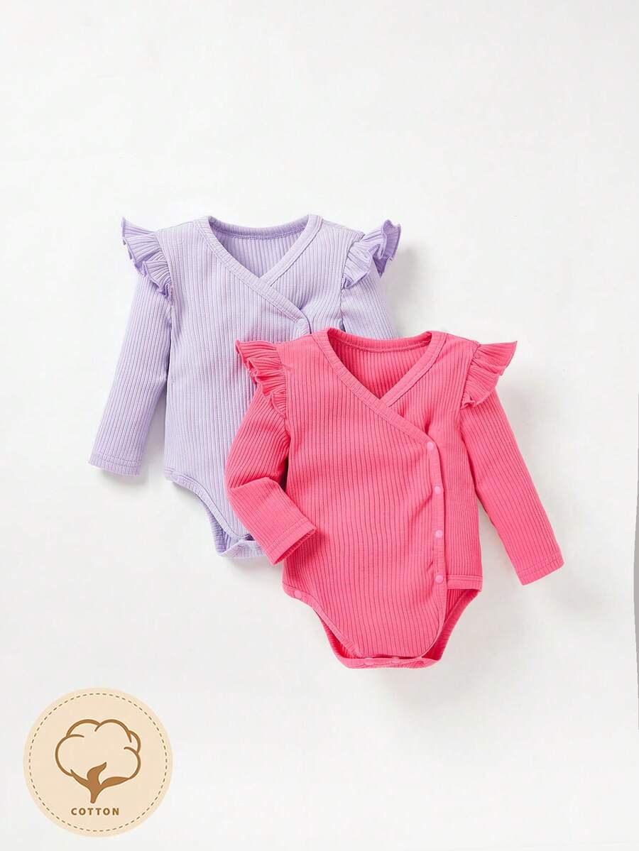 Cozy Pixies 女婴童2入組荷葉邊連身背心