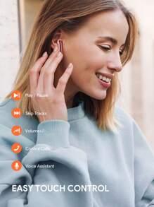 JMMO 无线耳塞式耳机游戏耳机，具有超低延迟游戏模式和 13 毫米动态驱动器，适合女性儿童男性圣诞节礼物，秋冬必备品 - 粉色 - 查看 7