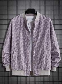 Manfinity VCAY Extra Loose Men Allover Print Bomber Jacket Without T-Shirt - Multicolor - View 1