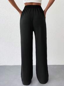 RueChic 腰部抽繩斜口袋闊腿褲