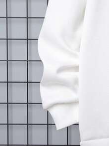 SHEIN 男大童卡通和字母圖案保暖套頭衫和運動褲 - 藍白色 - 查看 10