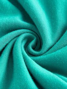 SHEINNeu 素色鏤空短款T恤 - 綠色 - 查看 3