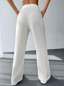 RueChic 纯色斜口袋阔腿运动裤