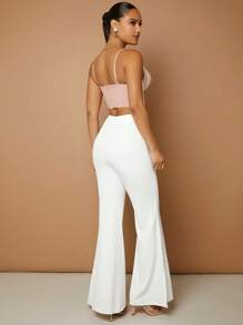 SHEIN BAE Top de tirantes de cheurón con diseño de encaje - Rosa Pálido - Ver 5