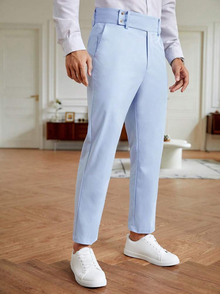 Manfinity NiteLyfe Men Slant Pocket Solid Suit Pants SHEIN